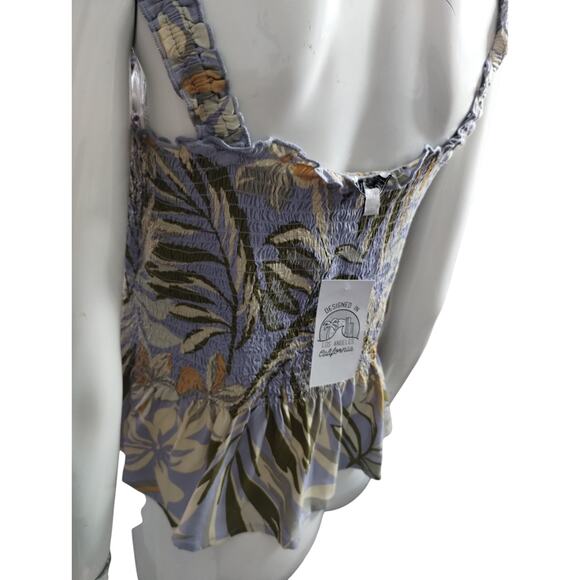 Patrons of Peace Women's Size L Tropical Resort  Smocked Summer Tank Top NWT - Picture 6 of 12